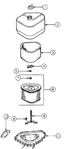Air Intake/Filtration Diagram and Parts List for 4815F-PRO 556C465M100 Cub Cadet Lawn Mower